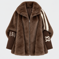 Cappotto Casual di Pelliccia - con Cappuccio e Zip