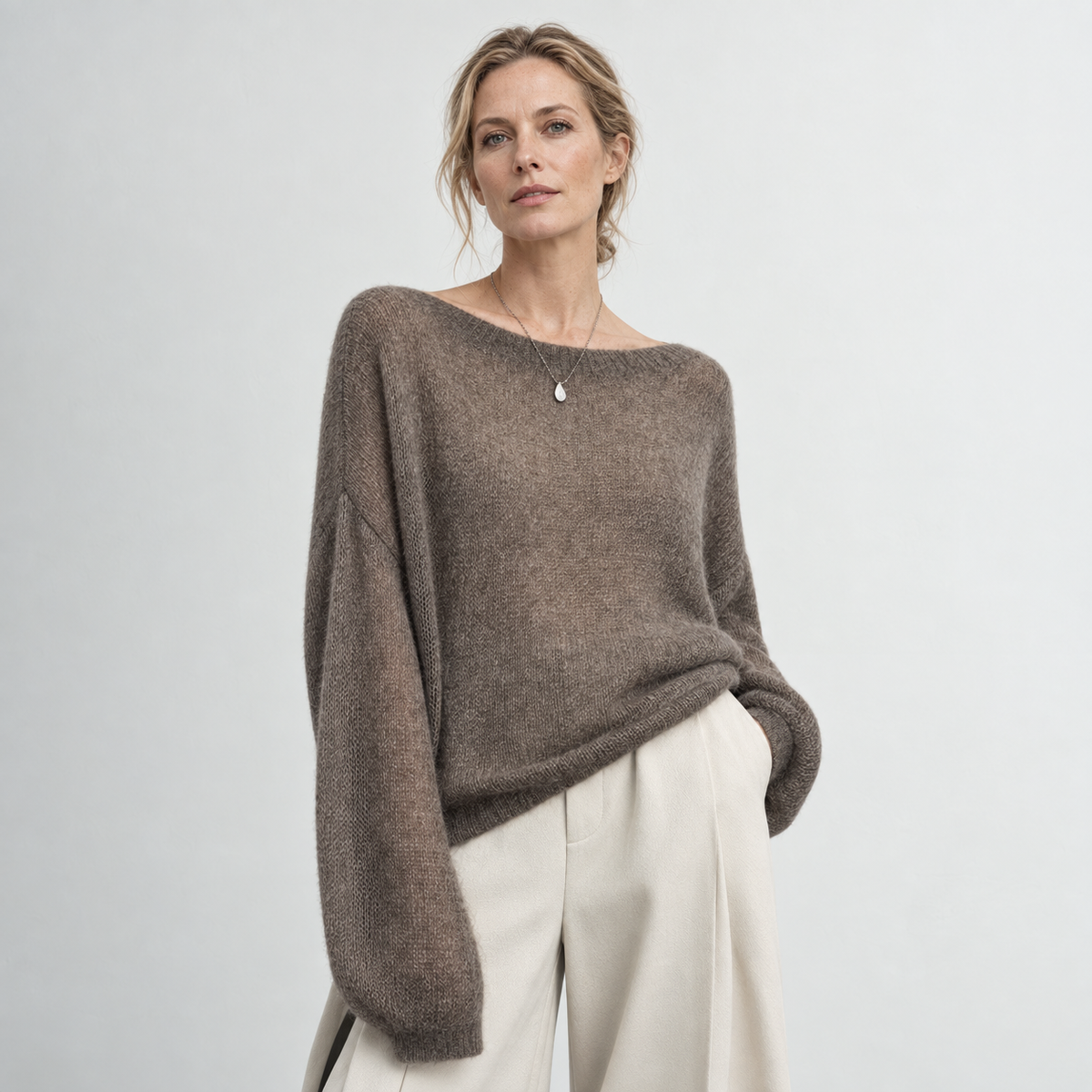 Cashmere and Silk Sweater - Long Sleeves